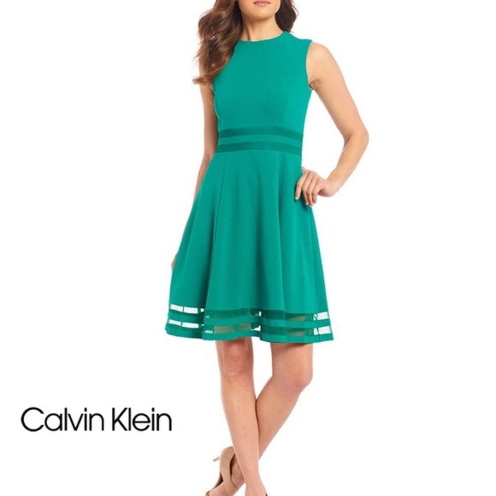 Calvin Klein Fit and Flare Hem Illusion dress